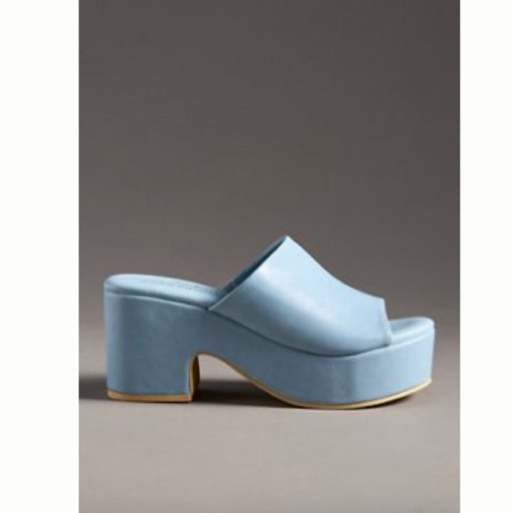 Matisse by Anthropologie Light Blue Terry Platform Mules